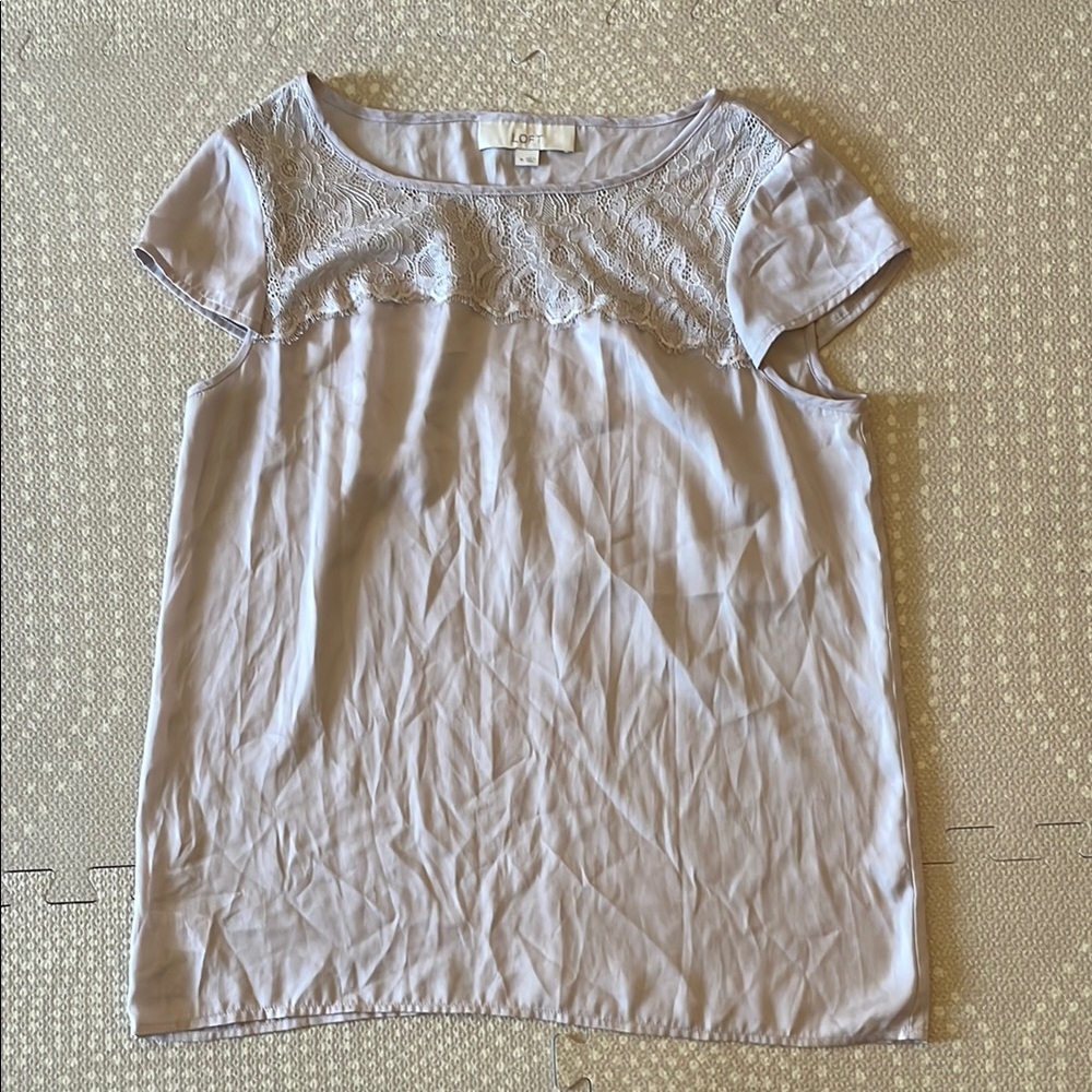 Ann Taylor LOFT Lace Accent Blouse